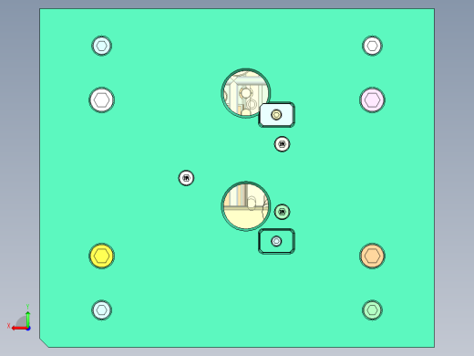 出钞机票口下盖（滑块带滑块抽芯）后视缩略图