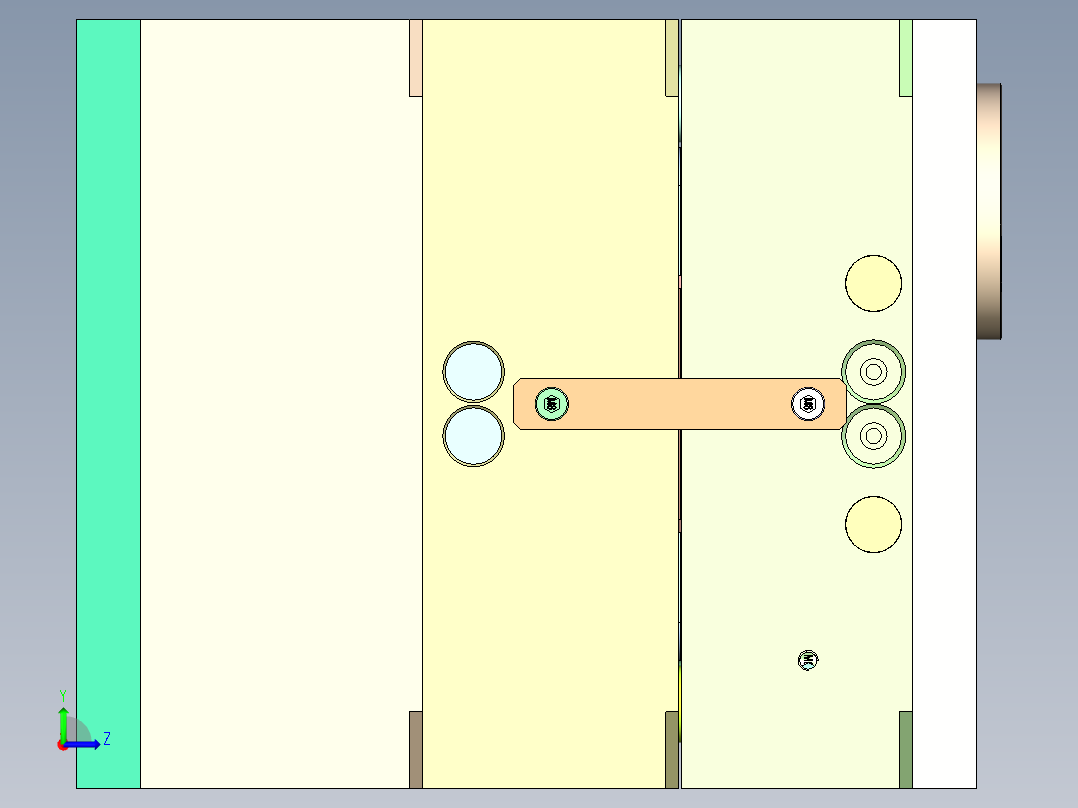 出钞机票口下盖（滑块带滑块抽芯）左视图
