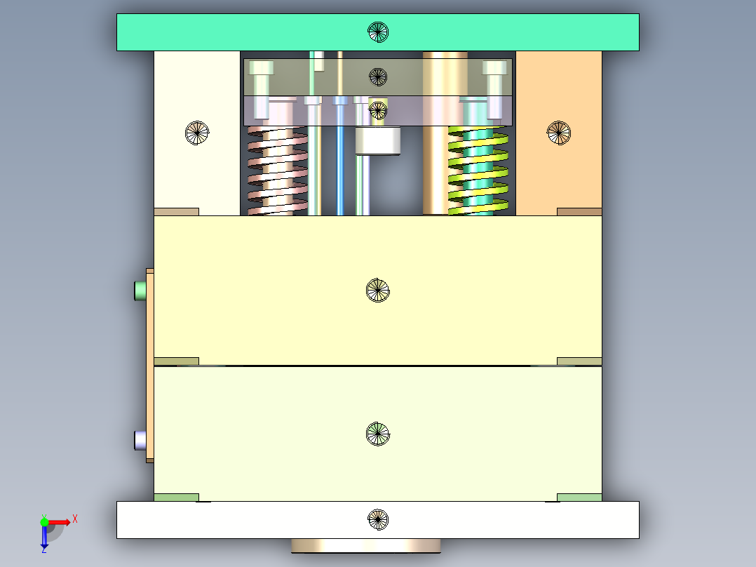 出钞机票口下盖（滑块带滑块抽芯）俯视图
