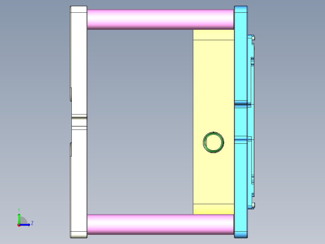 ZAZ00-Aam-A-笔记本CNC工装夹具三维模型CNC4-0209左视图
