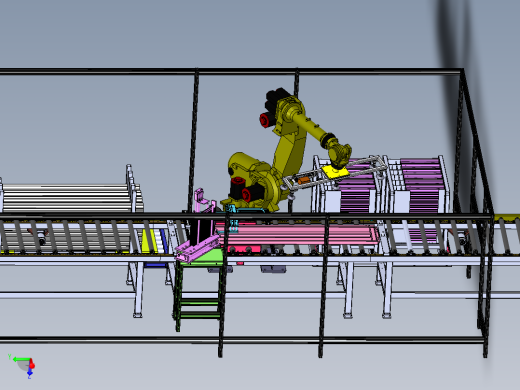 门板加强筋封头自动放料工作站sw19可编辑