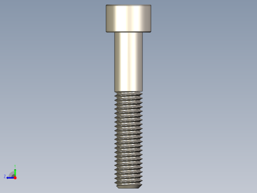 Screw_DIN_912_M8x45_A2.STEP公制内六角螺钉右视缩略图