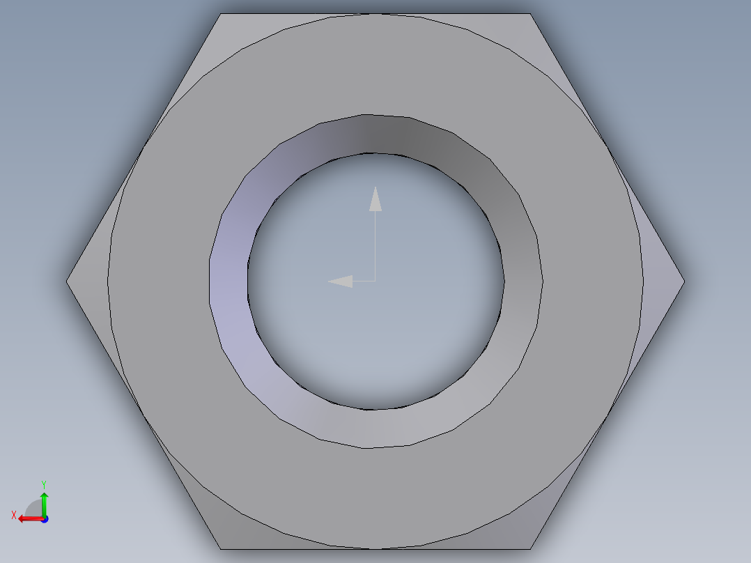细牙I型六角薄螺母  M8×1.25后视图