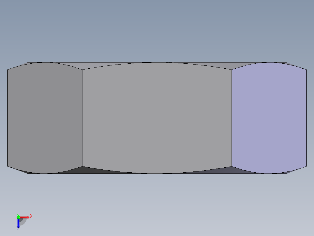 细牙I型六角薄螺母  M8×1.25俯视图
