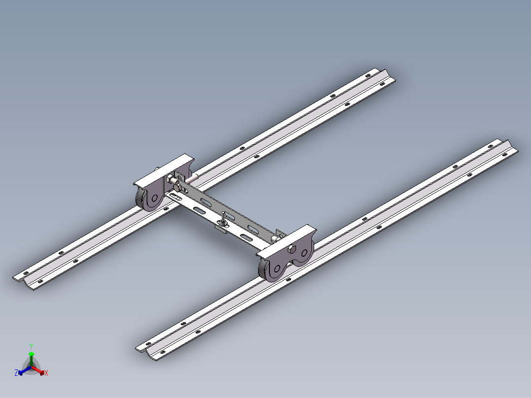 V型轨道车正等轴测图