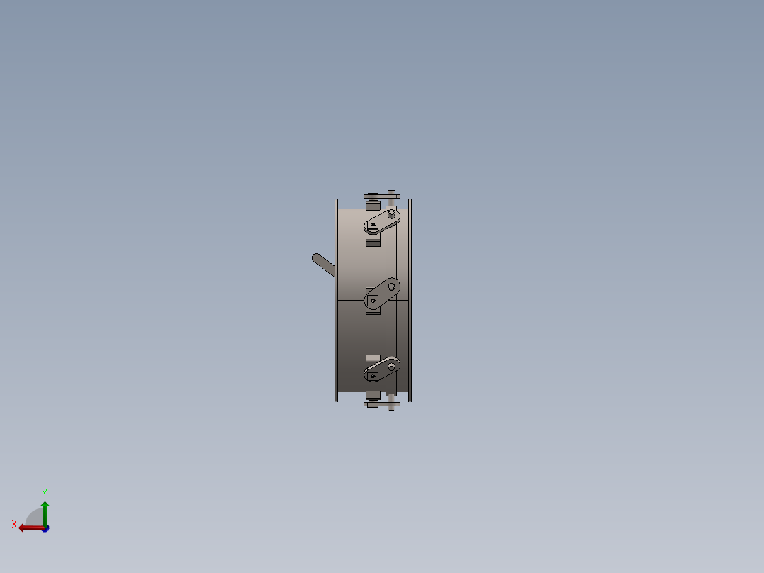 离心风机进水阀后视图