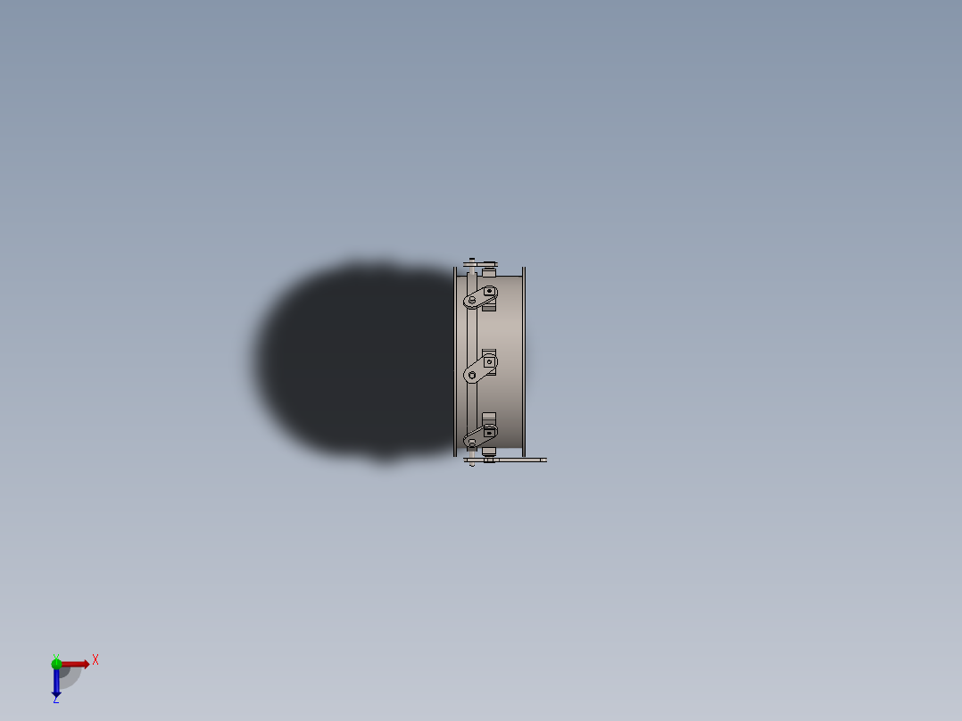 离心风机进水阀俯视图