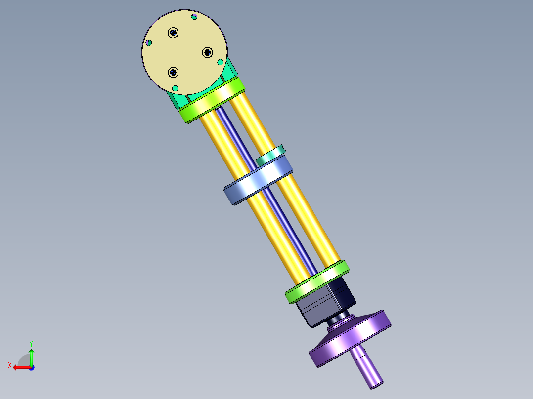手动Z向X向调整机构后视图
