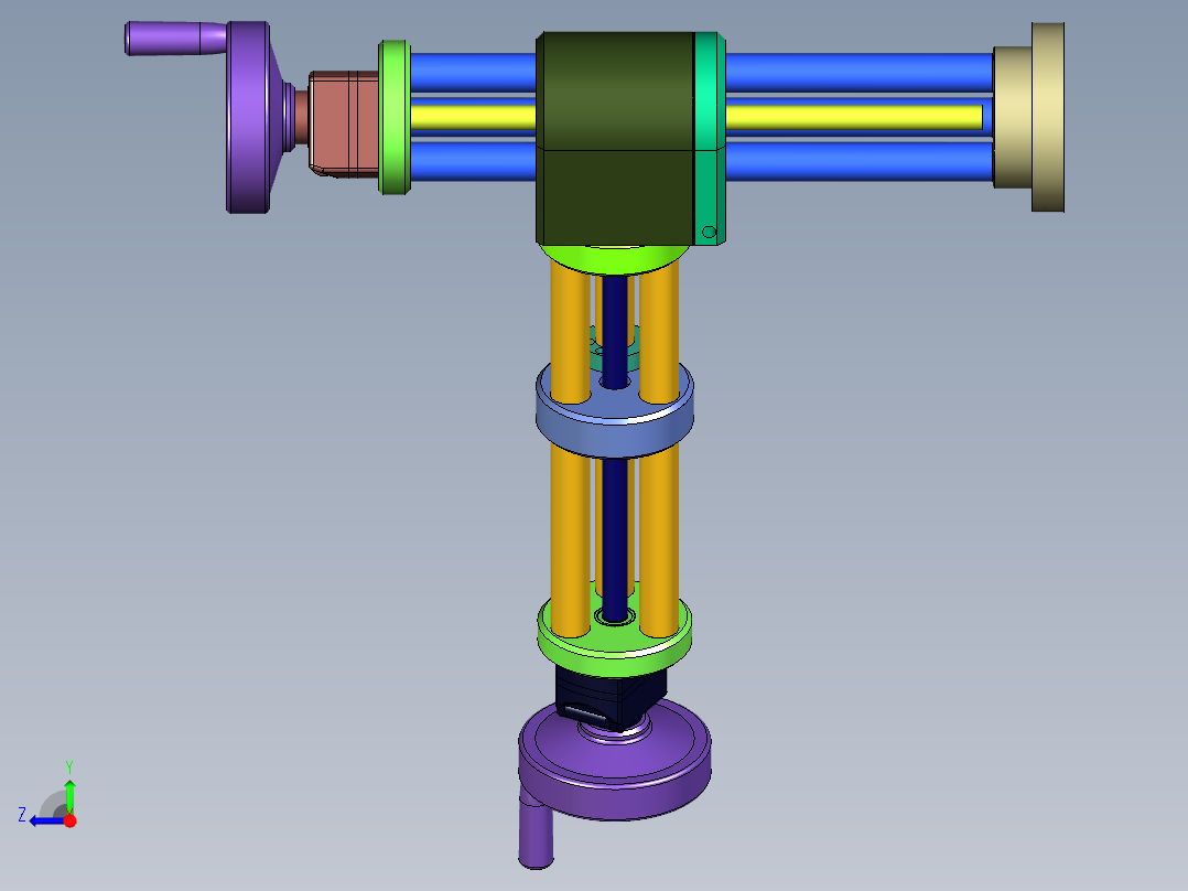 手动Z向X向调整机构右视图