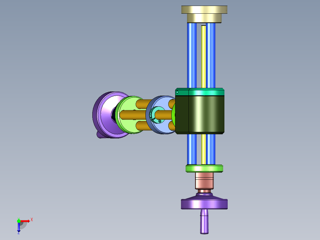 手动Z向X向调整机构俯视图