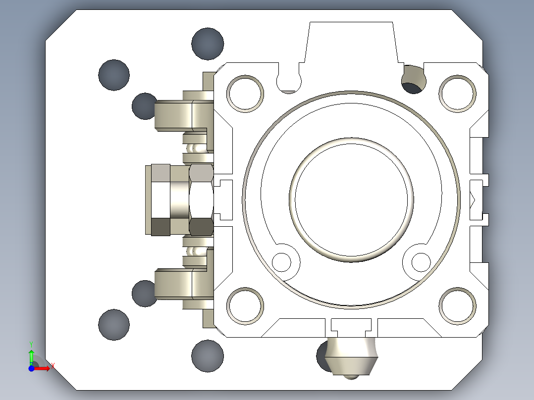 DHR2C-32M30ZG-ZB側姿组气缸前视图