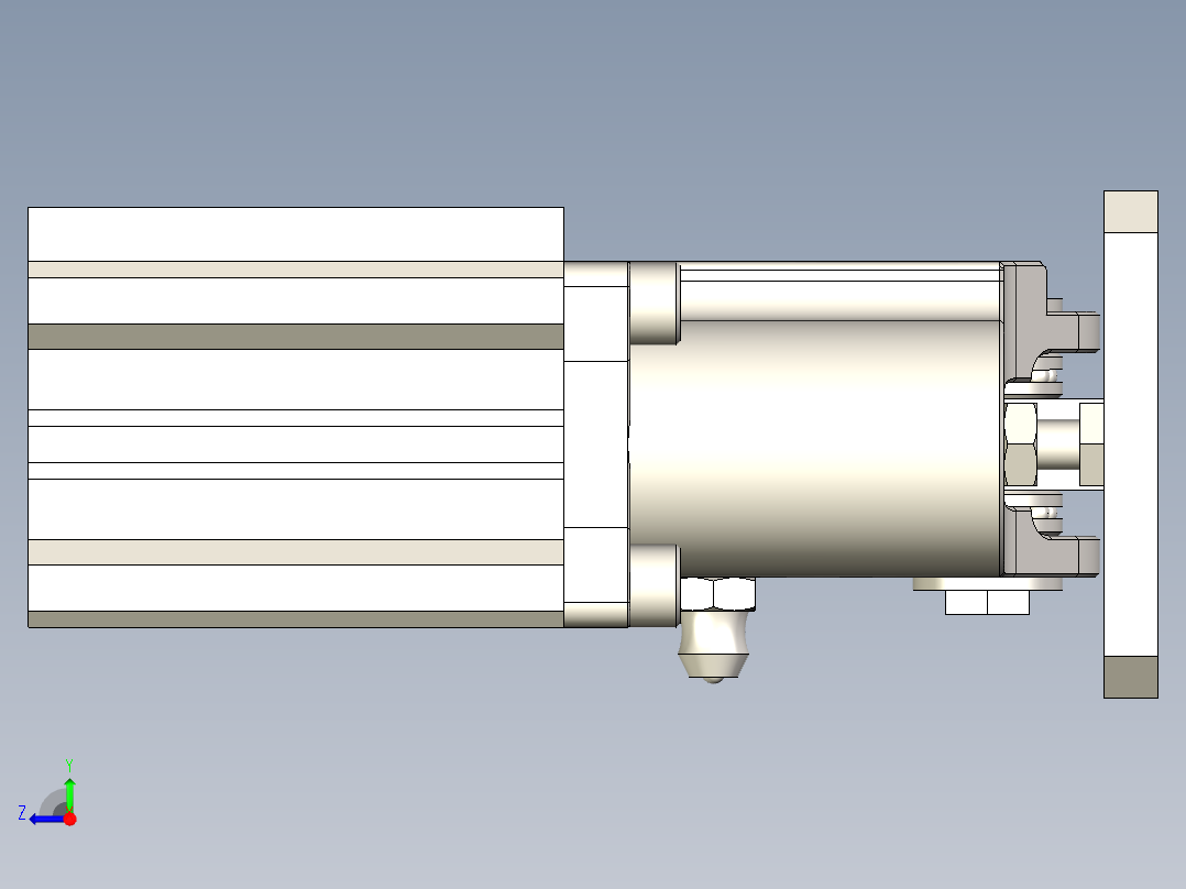 DHR2C-32M30ZG-ZB側姿组气缸右视图