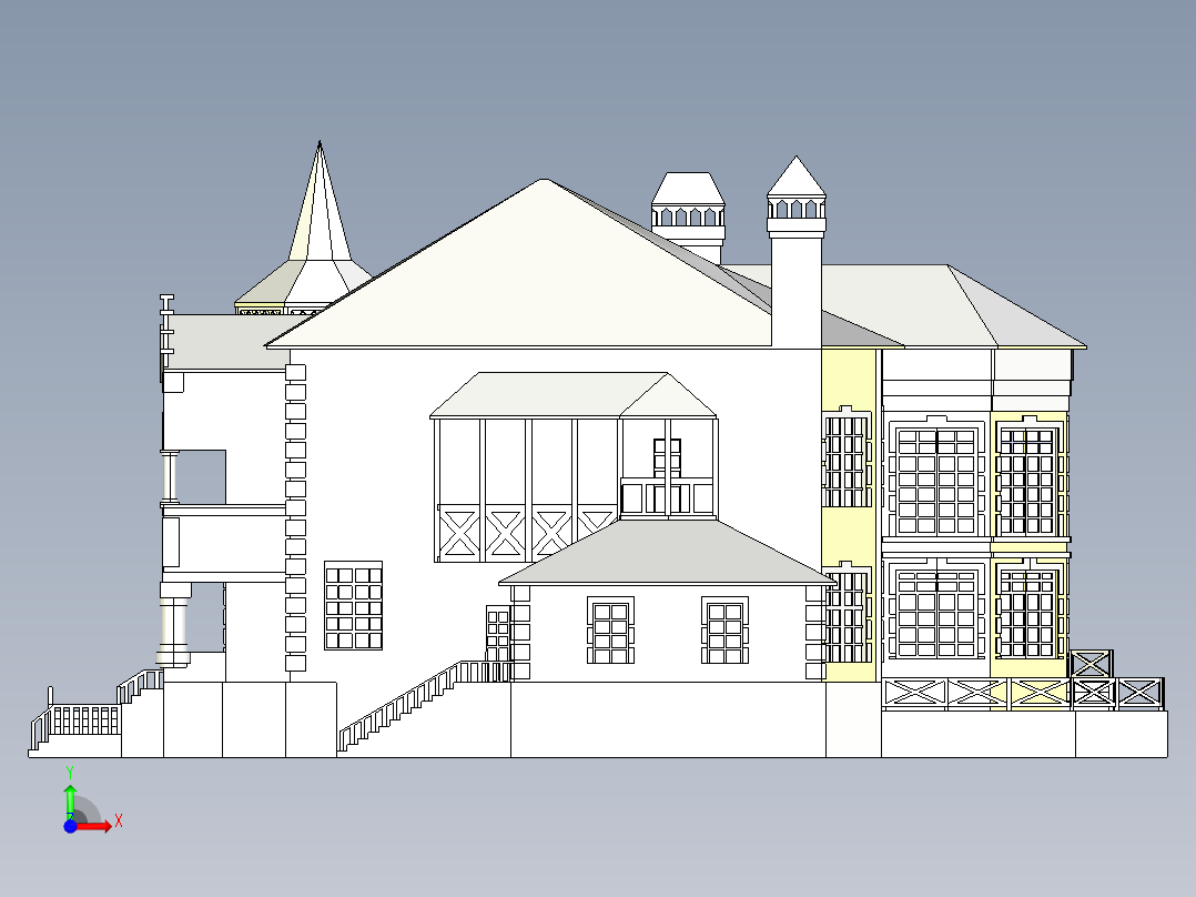 房子、建筑(160)前视图