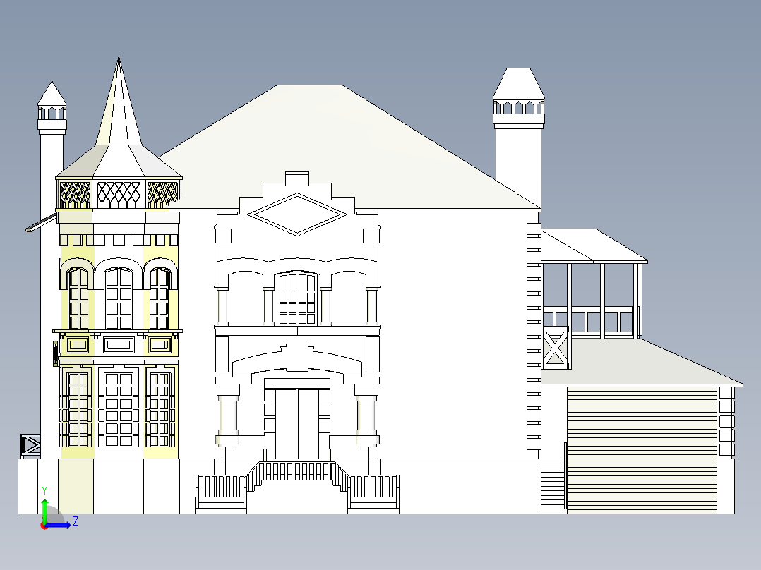 房子、建筑(160)左视图