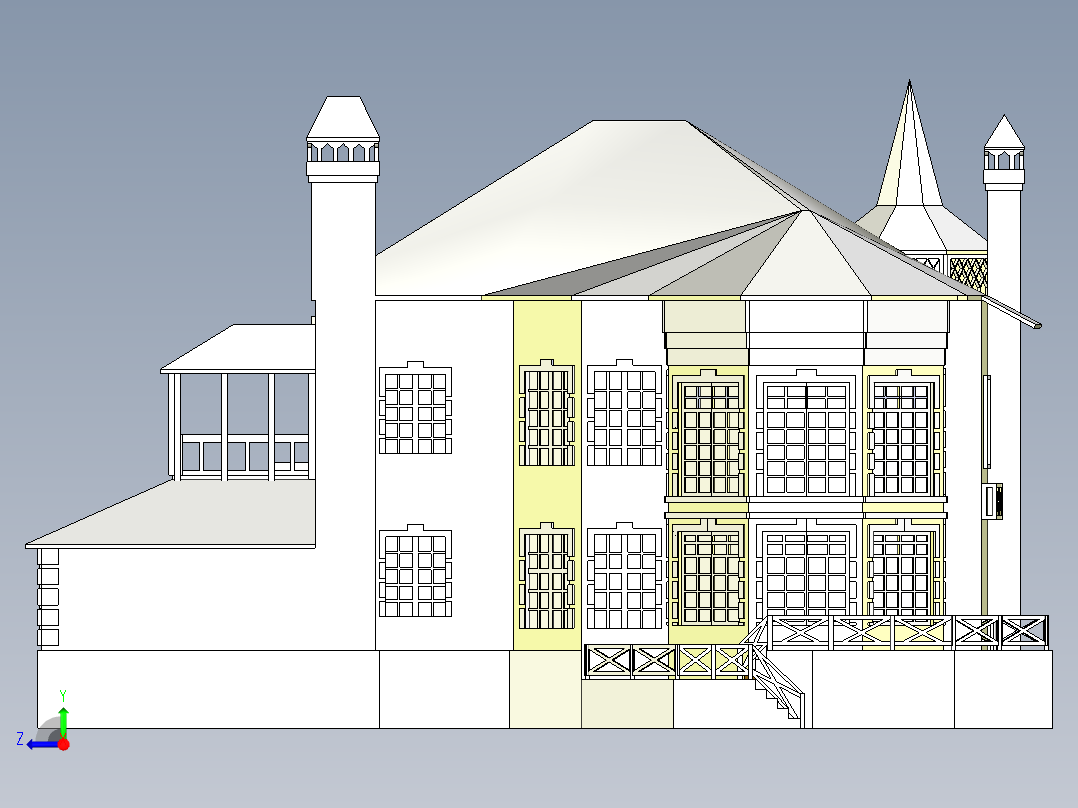 房子、建筑(160)右视图