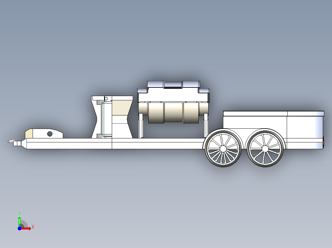 B3003713-烧烤车拖车前视图