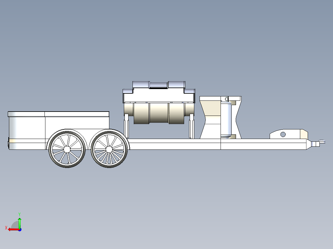 B3003713-烧烤车拖车后视图