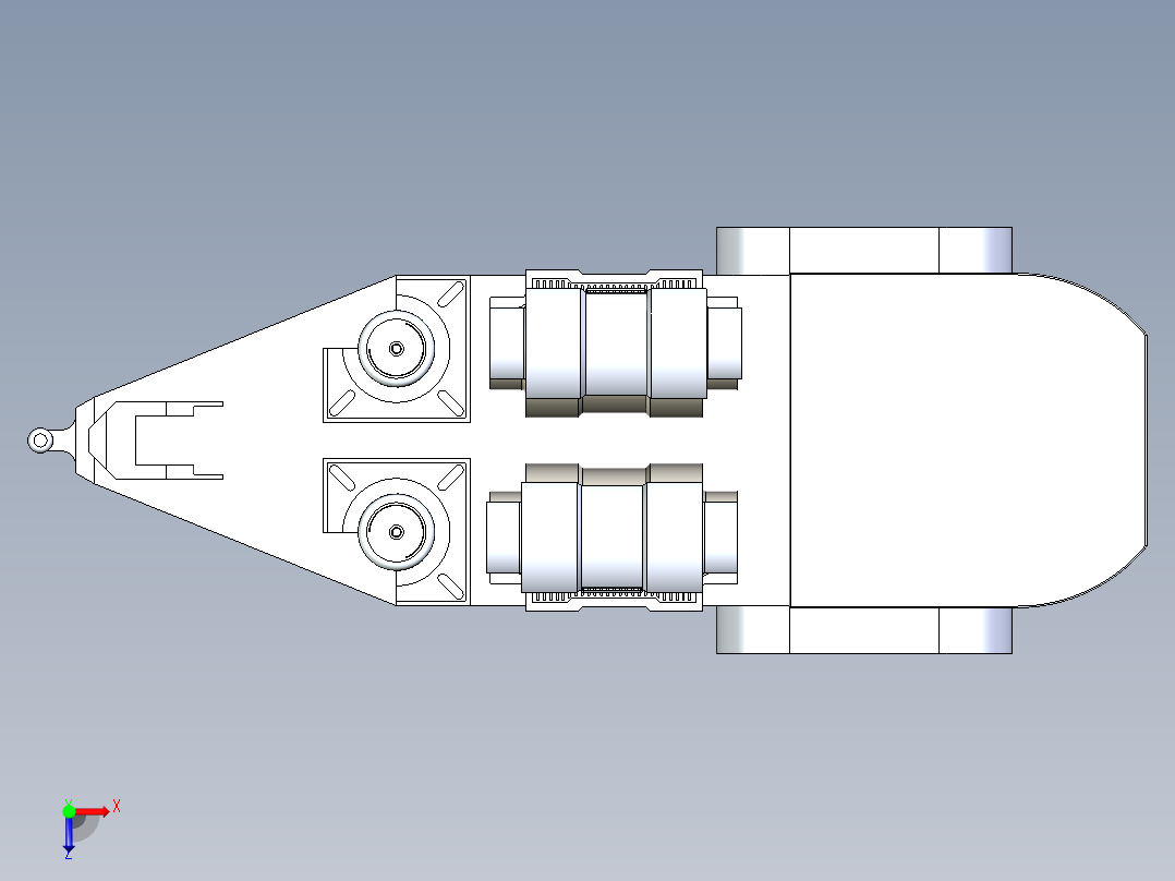 B3003713-烧烤车拖车俯视图