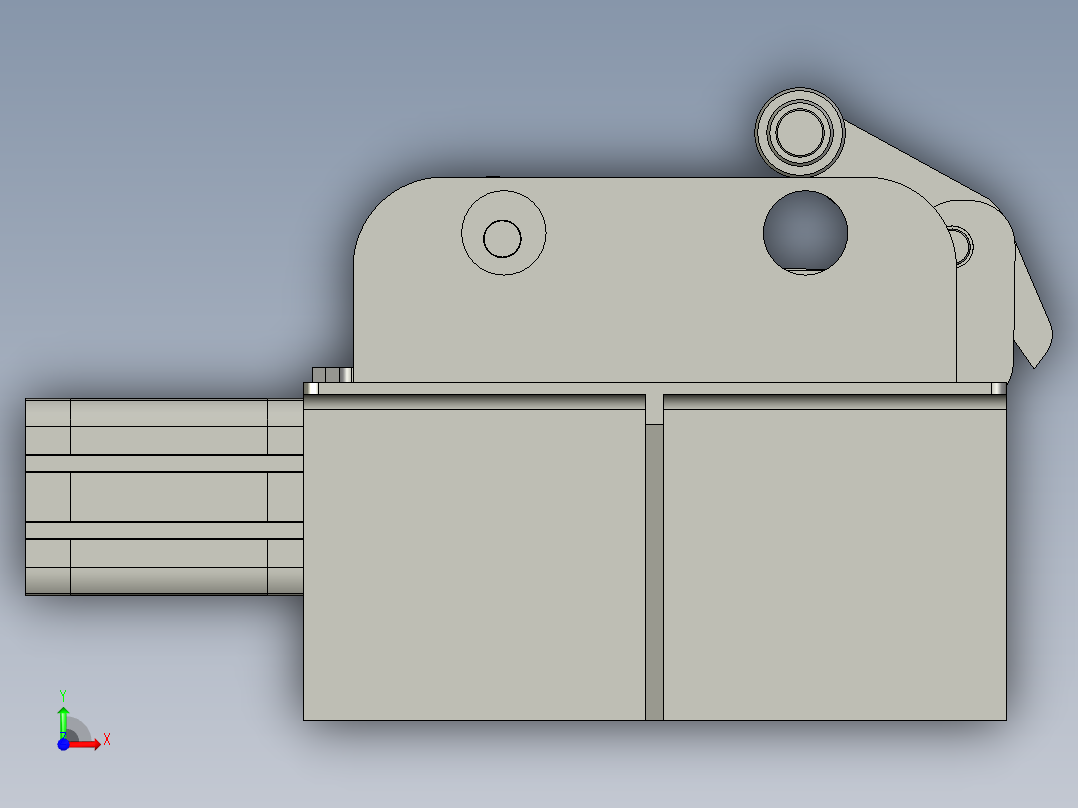 装配图-阻挡气缸前视图