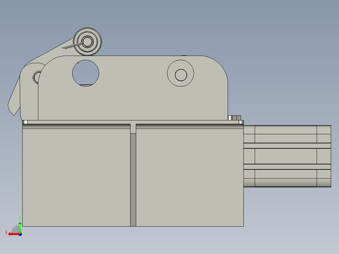 装配图-阻挡气缸后视图