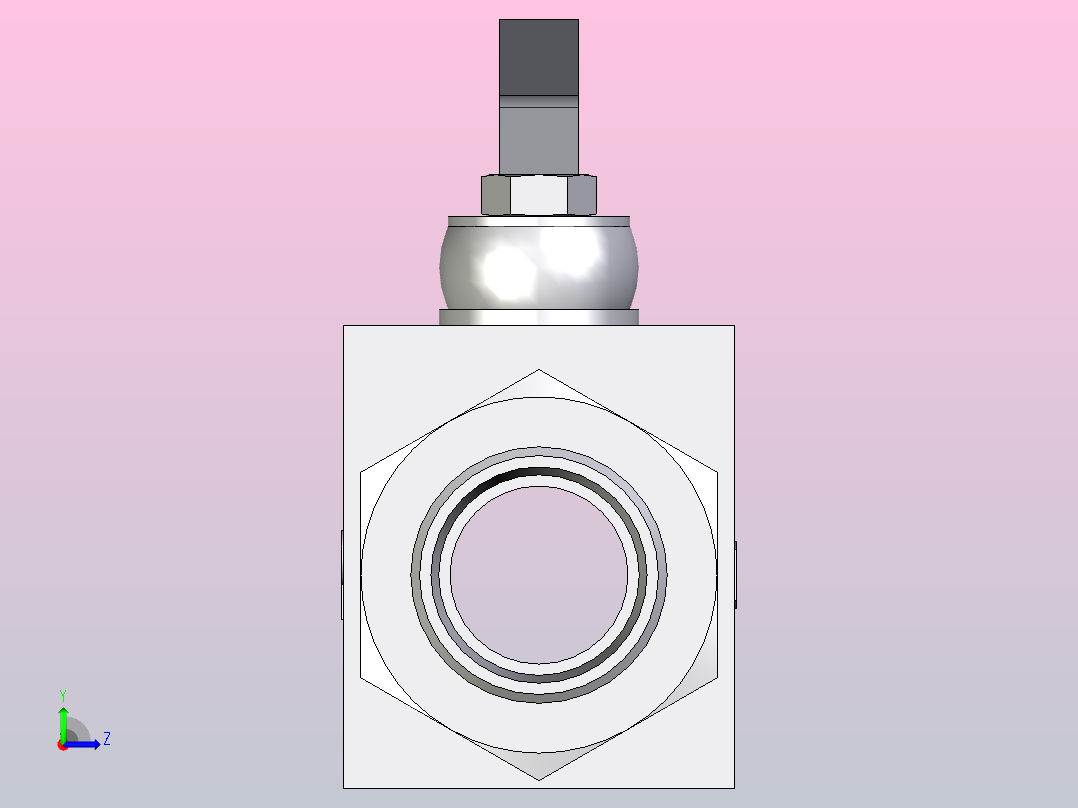 EO标准液压接头 2通不锈钢球阀KH28L71X左视图