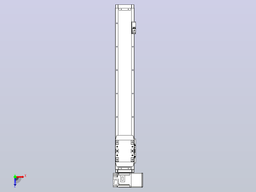 机器人皮带驱动直线轴TPA-GCB-80-P60-L500-RU-M20-N3俯视图