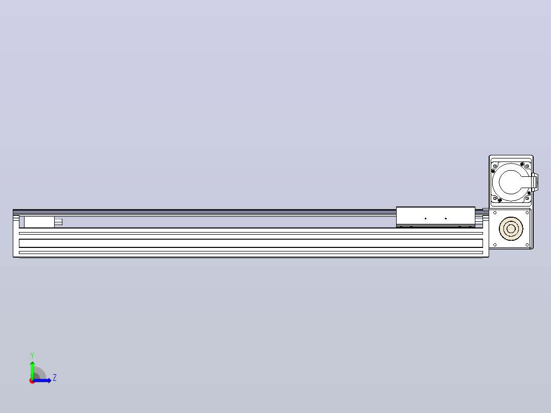 皮带直线轴半封闭可选导轨TPA-HNB-175D-140-L650-RU-C-P75-N3左视图