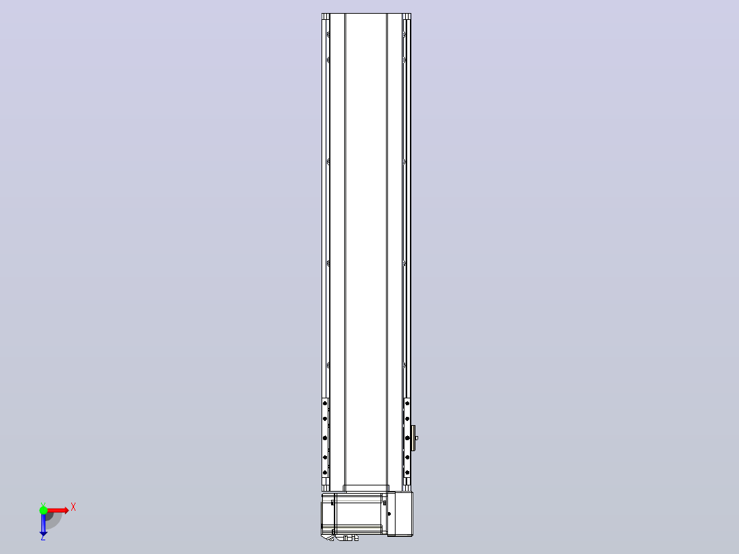 皮带直线轴半封闭可选导轨TPA-HNB-175D-140-L650-RU-C-P75-N3俯视图