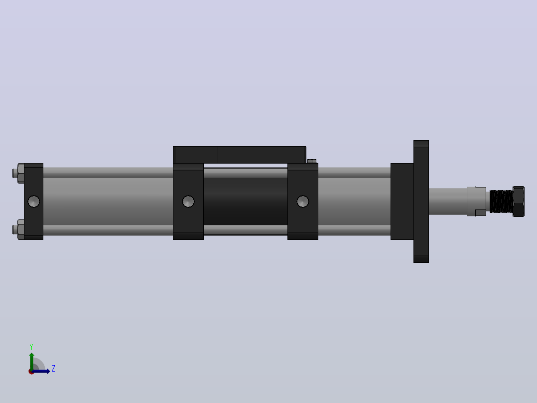 MPTF-3T系列快速型[MPTF-80-50-10-3T-M1-S2-0°]气压增压缸左视图