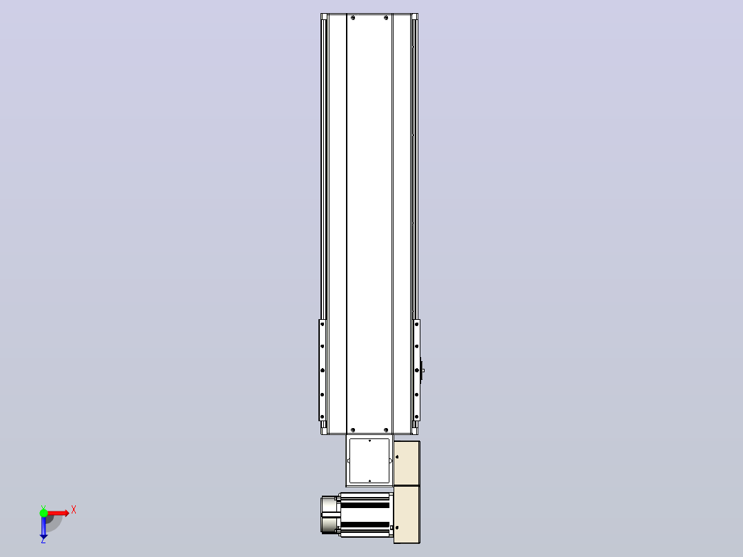 皮带直线轴半封闭可选导轨TPA-HNB-220D-176-L550-MR-C-P1K-N3俯视图