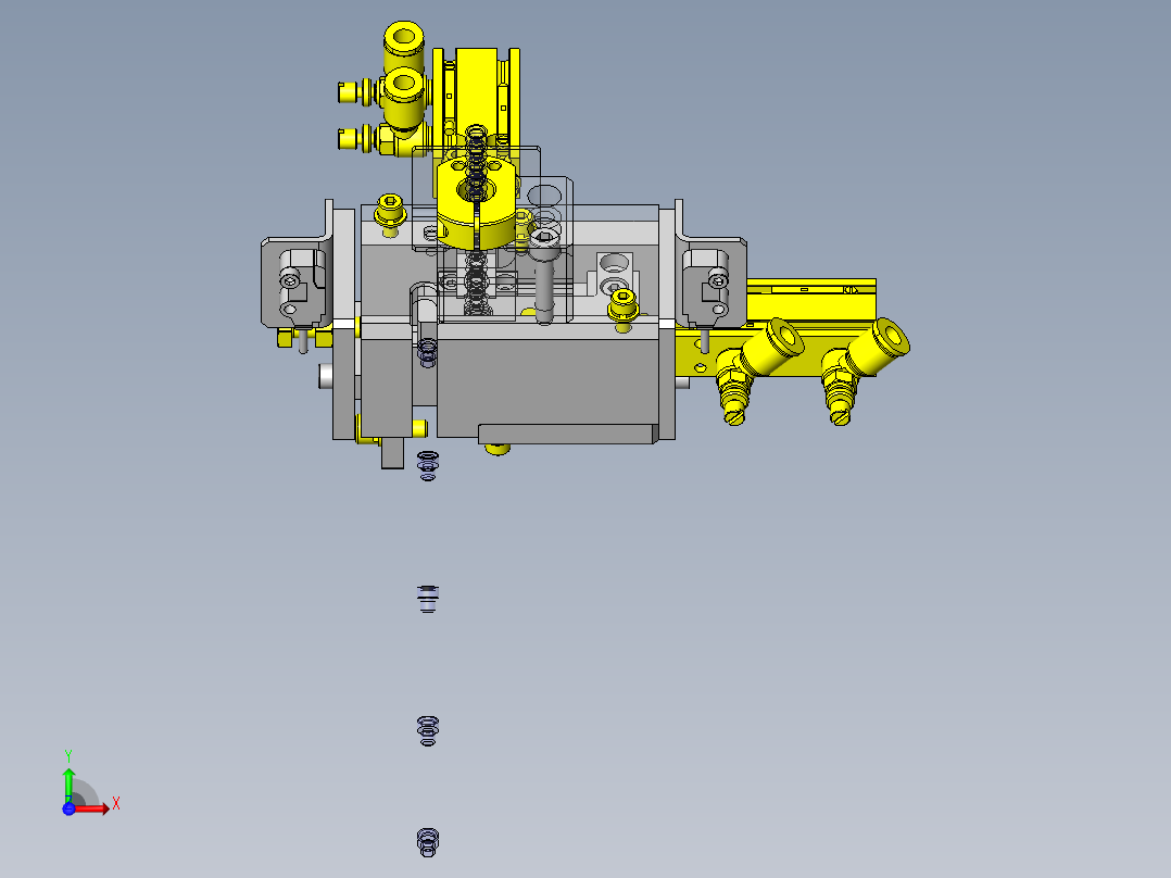 工件供应脱离装置前视图