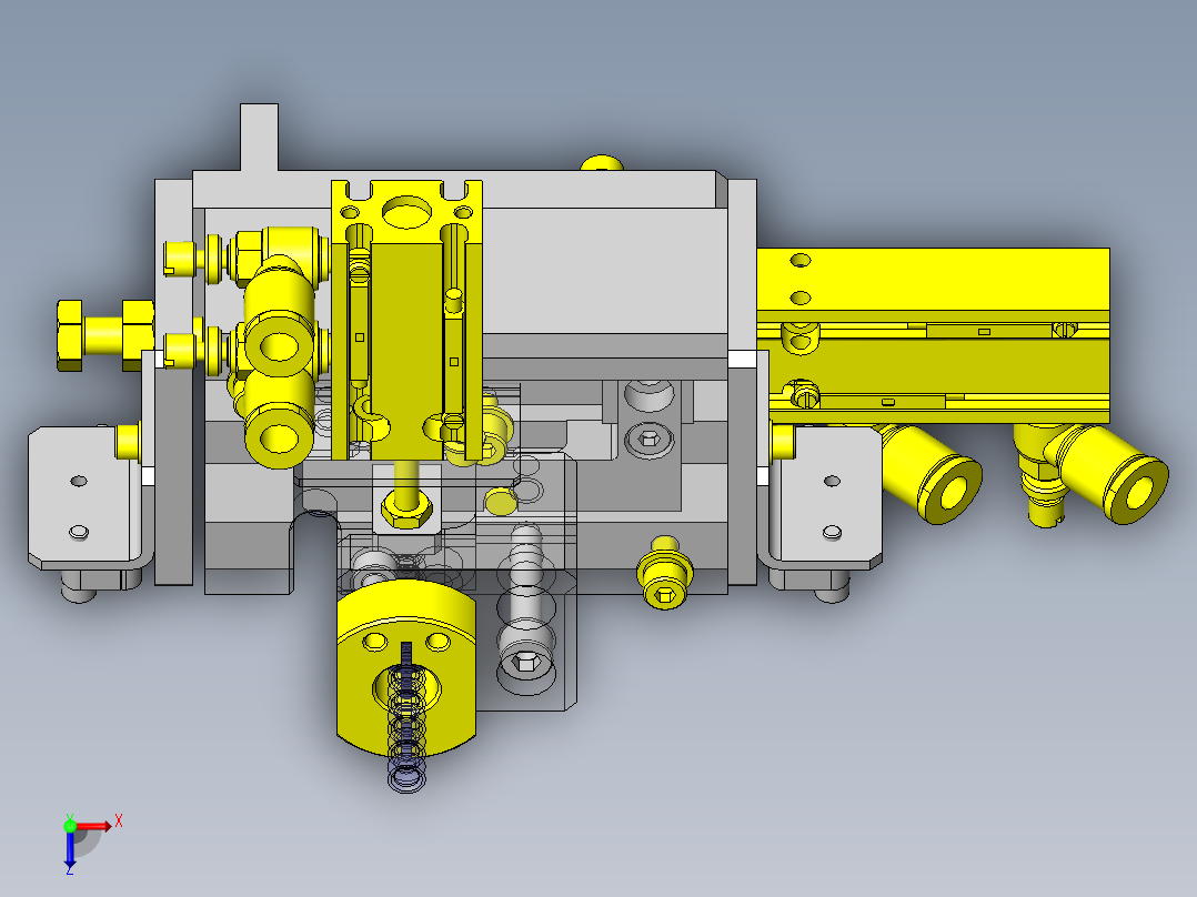 工件供应脱离装置俯视图