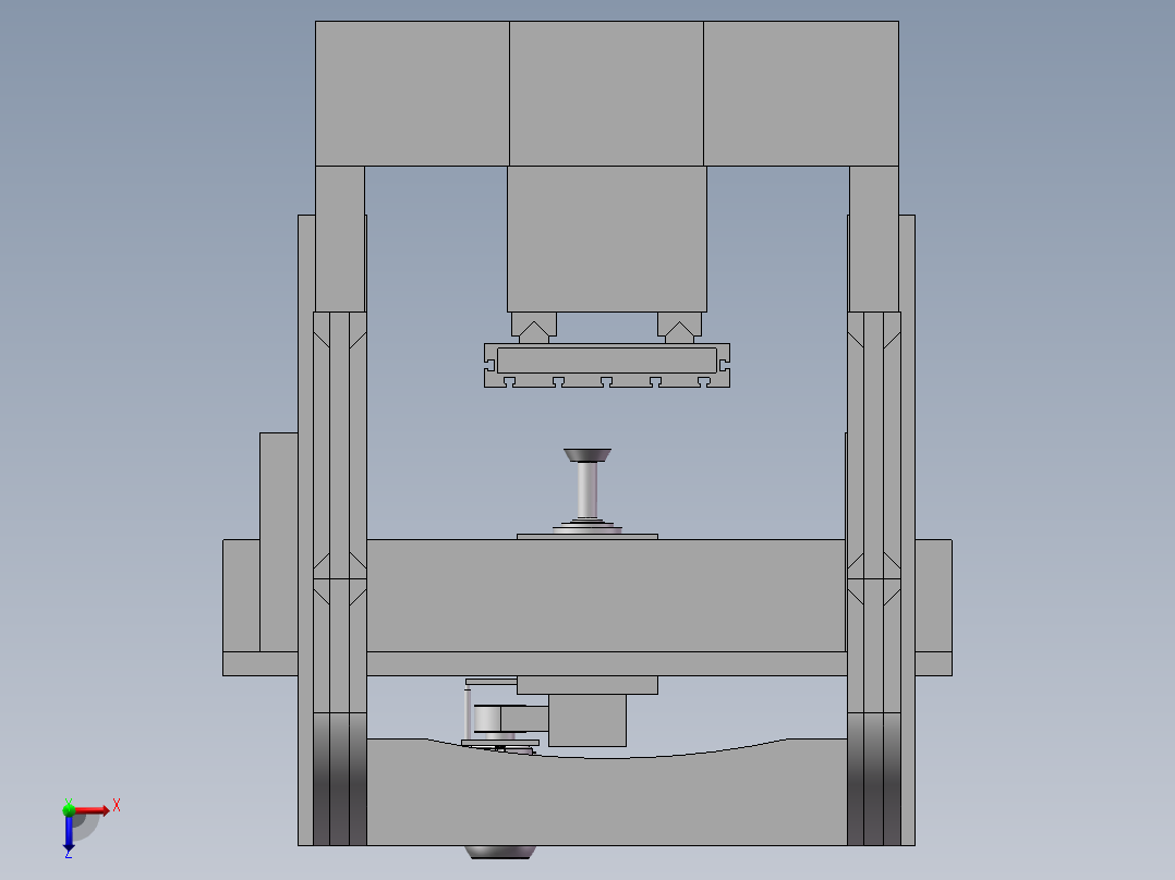 龙门铣床有限元分析(sw14+说明书+分析图片)俯视图