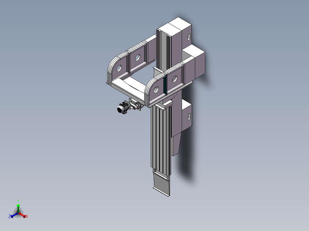 龙门铣床有限元分析(sw14+说明书+分析图片)正等轴测图