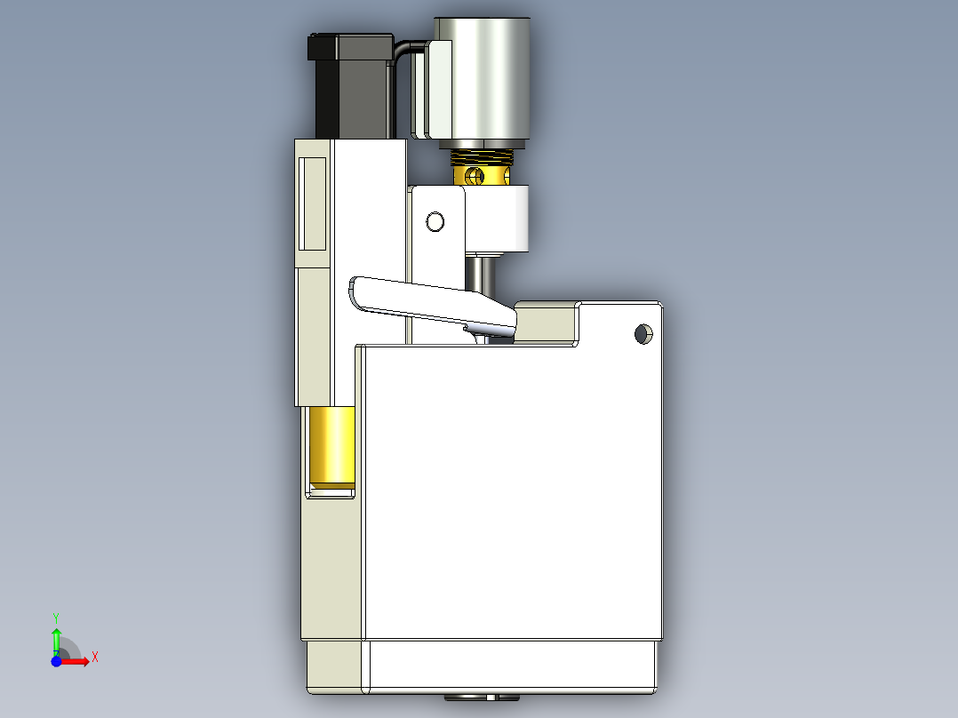 单喷射式打火机机构箱3D模型前视图