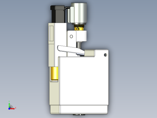 单喷射式打火机机构箱3D模型前视缩略图