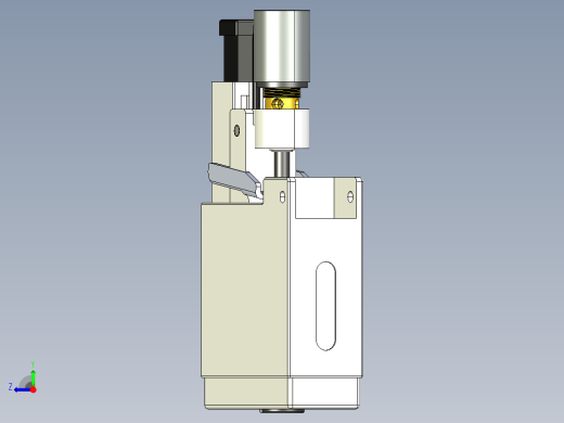 单喷射式打火机机构箱3D模型右视缩略图