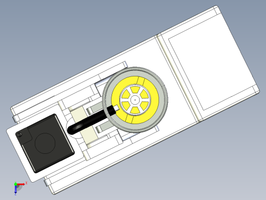 单喷射式打火机机构箱3D模型俯视缩略图