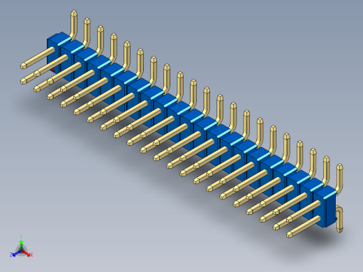 彩色公排针 100mil 2.54mm 系列-DS1022_blue_42p_100mil_TypeSMT_rev1.0