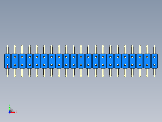 彩色公排针 100mil 2.54mm 系列-DS1022_blue_42p_100mil_TypeSMT_rev1.0前视缩略图