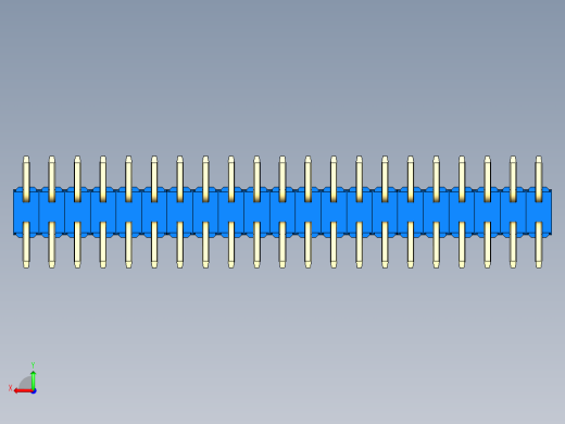 彩色公排针 100mil 2.54mm 系列-DS1022_blue_42p_100mil_TypeSMT_rev1.0后视缩略图