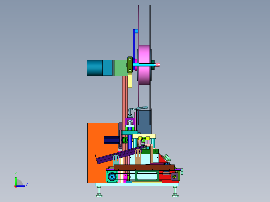 端子冲压机电脑切带机左视图