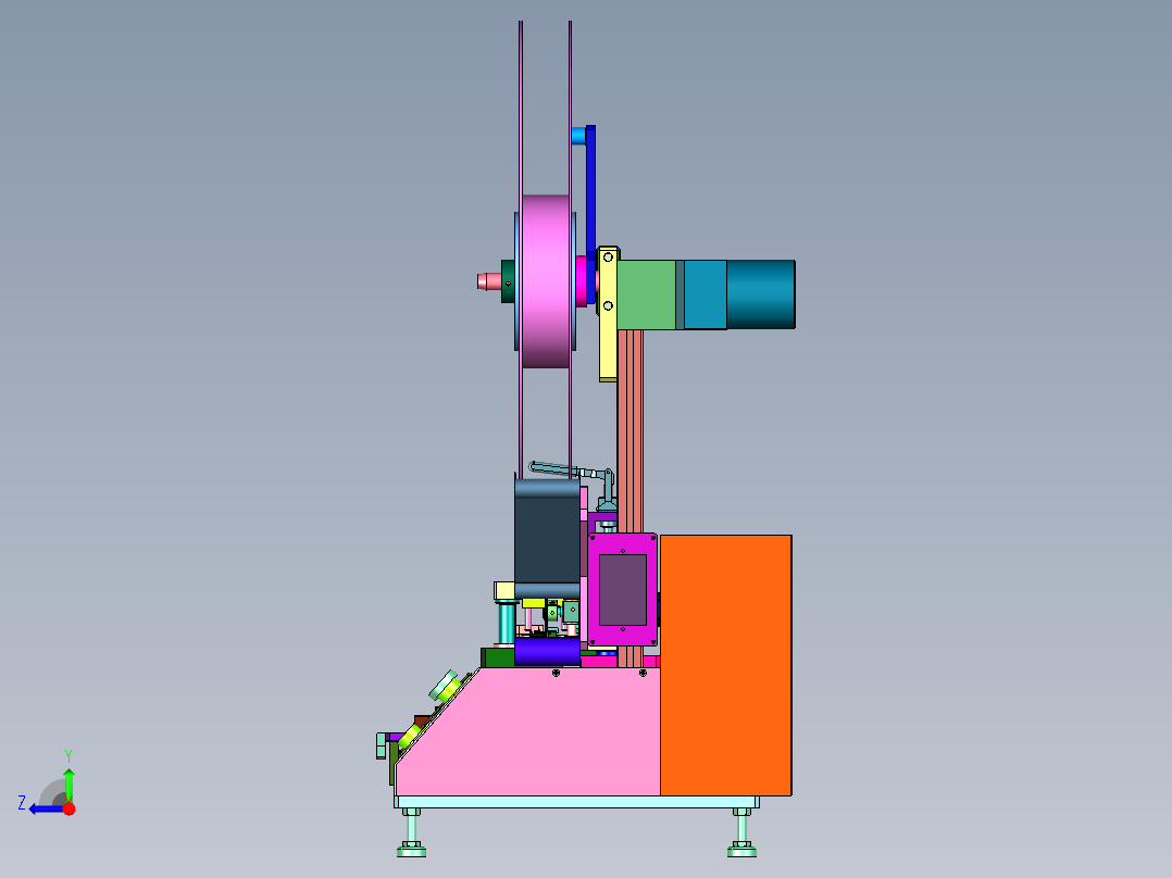 端子冲压机电脑切带机右视图