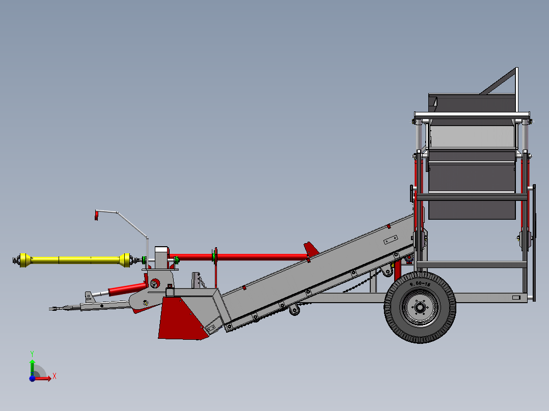 农田石头捡拾机SPG-SD1总装前视图