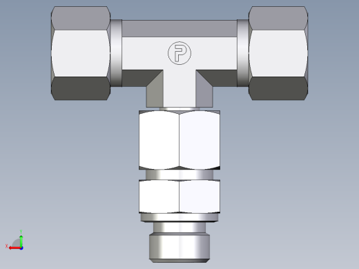 卡套式工业通用硬管接头EO_Assembled_adjustable_standpipe_branch_tee_EVT12SM71后视缩略图
