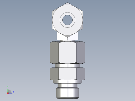 卡套式工业通用硬管接头EO_Assembled_adjustable_standpipe_branch_tee_EVT12SM71左视缩略图