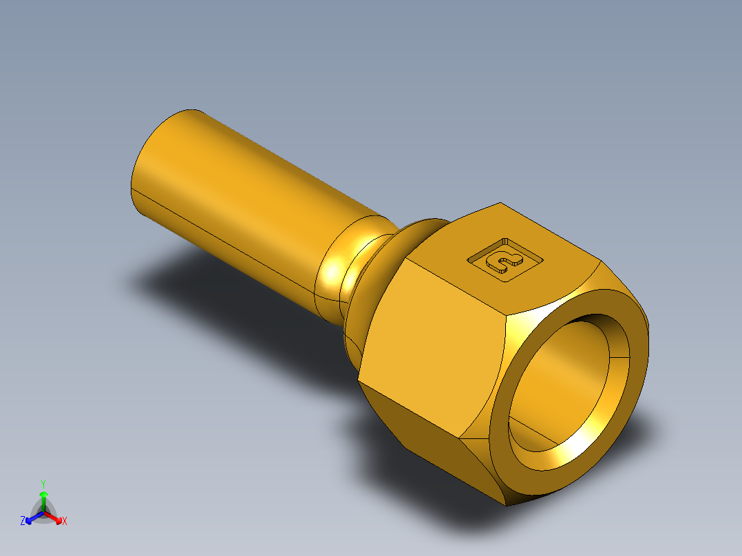 扩口式工业通用硬管接头Flare Adapter US5-4正等轴测图