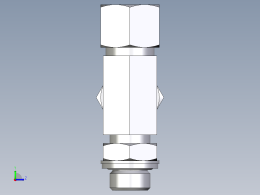 卡套式工业通用硬管接头EO_Adjustable_locknut_run_tee_LEE12SRCF左视缩略图