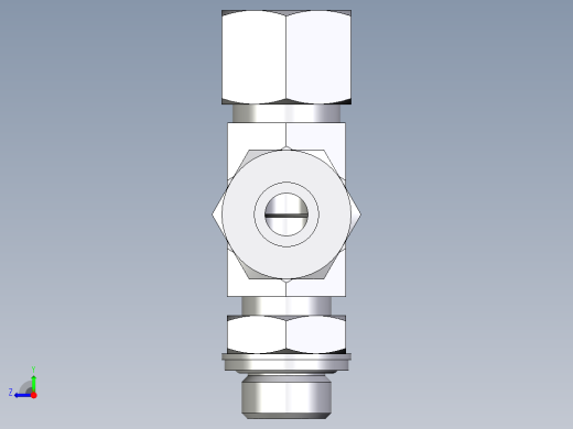 卡套式工业通用硬管接头EO_Adjustable_locknut_run_tee_LEE12SRCF右视缩略图