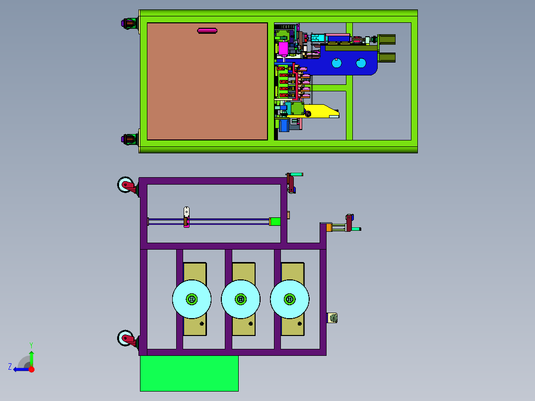 送线裁线压多芯端子设备右视图